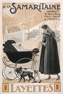 <b class=qtipBold><figcaption>French Nanny & Children</figcaption></b><br>A French nanny pushes a pram containing a small child, while a young girl and a French bulldog walk beside her<br><em>© Mary Evans Picture Library 2015 - https://copyrighthub.org/s0/hub1/creation/maryevans/MaryEvansPictureID/10042880</em> French Nanny & Children