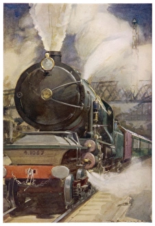 <b class=qtipBold><figcaption>French Nord Express</figcaption></b><br>The 'Nord Express' of the Chemin du Fer du Nord pulls out of the Gare du Nord, Paris, hauled by a massive 'Baltic' locomotive.<br><em>© Mary Evans Picture Library</em> French Nord Express