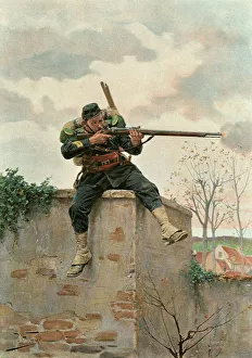 Images Dated 18th August 2011: French Soldier Sniping