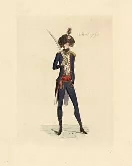 Cockade Gallery: French soldier in uniform, April 1790
