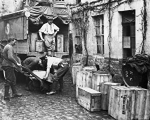 French soldiers removing wine for safe keeping, WW1 French soldiers removing wine for safe keeping, WW1