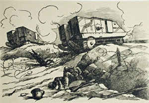French Tanks crossing German trenches French Tanks crossing German trenches