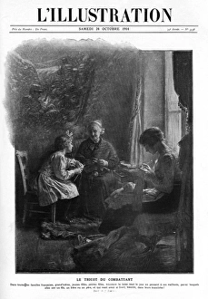 French women knitting for soldiers, WW1 French women knitting for soldiers, WW1