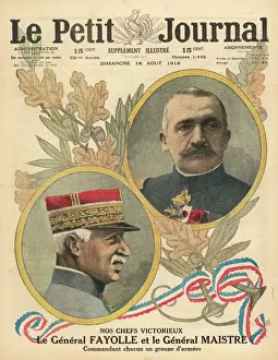 Generals And Leader Prints: French WWI Generals Print - Emile Fayolle and Paul Maistre