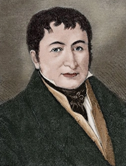 Friedrich Koenig (1774-1833). Engraving. Colored Friedrich Koenig (1774-1833). Engraving. Colored