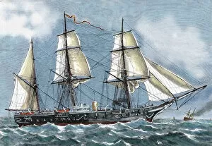 Frigate Blanca of the Spanish Navy aimed at a voyage of ci