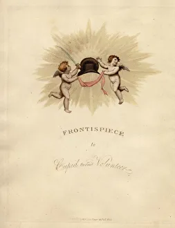 Frontispiece with two cherubs holding a bicorn and sword Frontispiece with two cherubs holding a bicorn and sword
