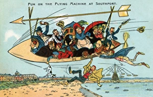 Fun on the flying machine at Southport, Merseyside Fun on the flying machine at Southport, Merseyside