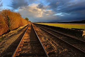The Furness Line railway near Grange over Sands, Cumbria The Furness Line railway near Grange over Sands, Cumbria