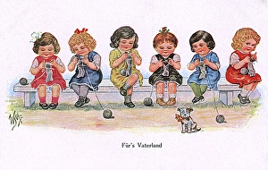 Furs Vaterland - German WW1 knitting postcard Furs Vaterland - German WW1 knitting postcard