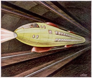 <b class=qtipBold><figcaption>Future Monorail</figcaption></b><br>Most predictions of future railways presuppose a monorail, as in this German proposal.<br><em>© Mary Evans Picture Library</em> Future Monorail