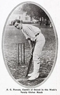 A G Pawson - Captain of Oxford University Cricket Team for the 1910 Varisty match against A G Pawson - Captain of Oxford University Cricket Team for the 1910 Varisty match against