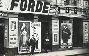 <b class=qtipBold><figcaption>The Gaiety music hall Chatham</figcaption></b><br>Showing the front of the Gaiety, Chatham. Large posters for Florrie Forde and Nellie Colman with Florrie Forde?s name on billboard. Poster for Georg Hackenschmidt, wrestler, appearing the following week. Date: circa 1904<br><em>© MonoMania Images / Mary Evans Picture Library</em> The Gaiety music hall Chatham