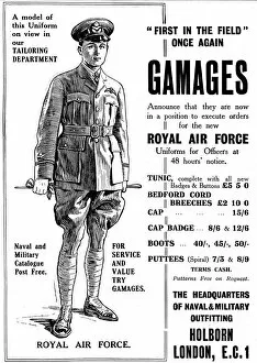 Images Dated 22nd January 2018: Gamages Royal Air Force uniform advertisement