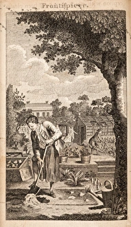 <b class=qtipBold><figcaption>Gardeners at work in walled garden</figcaption></b><br>Gardeners at work in walled garden. Engraving from Thomas Mawe and John Abercrombie, The complete gardener Date: 1776<br><em>© The John Innes Centre/The John Innes Foundation/Mary Evans</em> Gardeners at work in walled garden