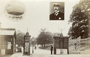 Gates to Alexandra Palace Park and Airship pilot Dr Barton Gates to Alexandra Palace Park and Airship pilot Dr Barton
