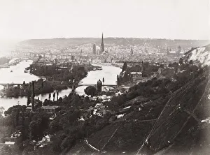 General view of the city of Rouen from Bonsecours, France General view of the city of Rouen from Bonsecours, France