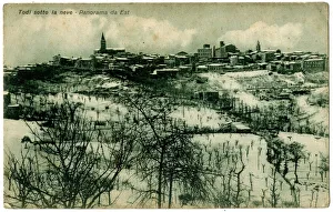 General view of Todi in the snow, Umbria, Italy General view of Todi in the snow, Umbria, Italy