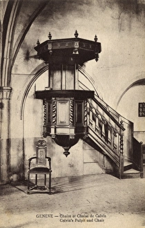 Geneva, Switzerland - The Chair and Pulpit of John Calvin Geneva, Switzerland - The Chair and Pulpit of John Calvin