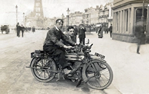Gentlemen on a 1914 Triumph motorcycle & sidecar Gentlemen on a 1914 Triumph motorcycle & sidecar