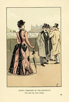 Gentlemen and lady on the Pont des Arts, 1884