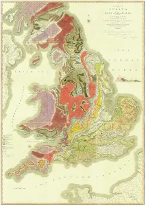 Prints of A Delineation of the Strata of England and Wales, with part of Scotland; exhibiting the collieries and mines, the marshes and fen lands originally overflowed by the sea Map Prints: A Delineation of the Strata of England and Wales Print, 1815