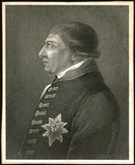 <b class=qtipBold><figcaption>George III & Garter</figcaption></b><br>GEORGE III OF ENGLAND A half-length portrait in profile showing the king wearing the Order of the Garter.<br><em>© Mary Evans Picture Library</em> George III & Garter