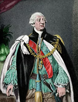 George III of the United Kingdom (1738-1829). Engraving. Col