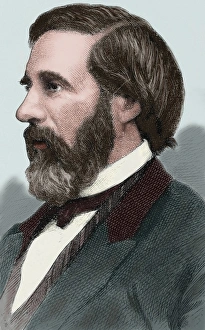 George S. Boutwell (1818-1905). Colored engraving George S. Boutwell (1818-1905). Colored engraving