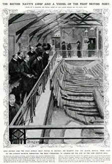 George V inspecting Roman galley unearthed in London 1912 George V inspecting Roman galley unearthed in London 1912
