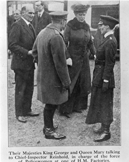 George V and Queen Mary visit munitions factory, WW1 George V and Queen Mary visit munitions factory, WW1