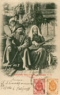 Caucasus Collection: Georgian country folk with musical instruments