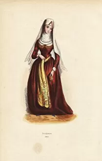 Georgian woman wearing headdress with veil