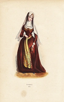 Georgian woman wearing headdress with veil Georgian woman wearing headdress with veil