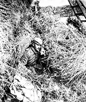 A German artillery observation post in a haystack A German artillery observation post in a haystack