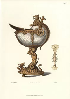 Nautilus Gallery: German cup made out of a nautilus shell decorated