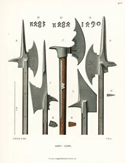 German pole axe and halberd from the late 15th century