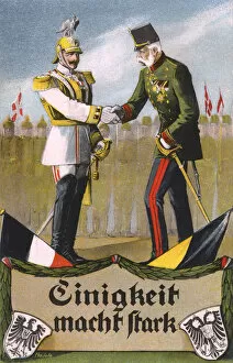 German propaganda postcard, two Kaisers, WW1