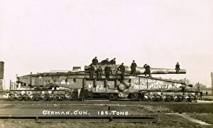 German Railway gun captured at the Battle of Amiens - WW1