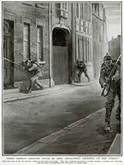 Images Dated 2nd December 2015: German soldiers entering Li觥, Belgium, 1914