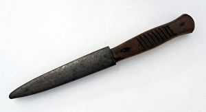German trench knife in its steel scabbard German trench knife in its steel scabbard