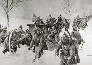 Snows Gallery: German Troops and Artillery in the winter snows