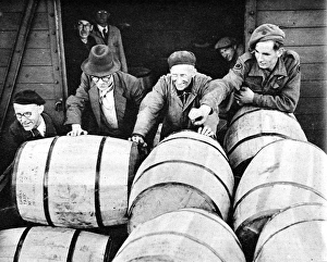 German Workers unloading food, Berlin, 1945 German Workers unloading food, Berlin, 1945