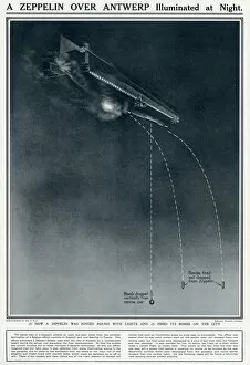 Images Dated 2nd December 2015: German Zeppelin over Antwerp 1914
