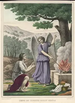 Gideon Gets the Sign - Print of an Angel with a Flaming Lamb