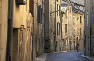Girl on bicycle, Florac, Southern France Girl on bicycle, Florac, Southern France
