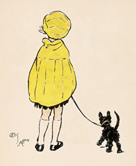 <b class=qtipBold><figcaption>Girl with Dog</figcaption></b><br>A little girl in a fashionable lime green cloak and hat takes her little black dog for a walk.<br><em>© Mary Evans Picture Library</em> Girl with Dog