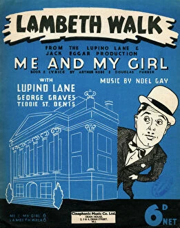 Sheet Gallery: Me and My Girl - Lambeth Walk sheet music cover, 1937