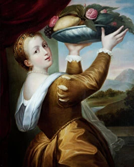 Images Dated 20th September 2010: Girl with a Platter of Fruit after Titian formerly Lavinia a