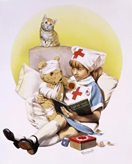 Cat Gallery: Girl playing Nurse